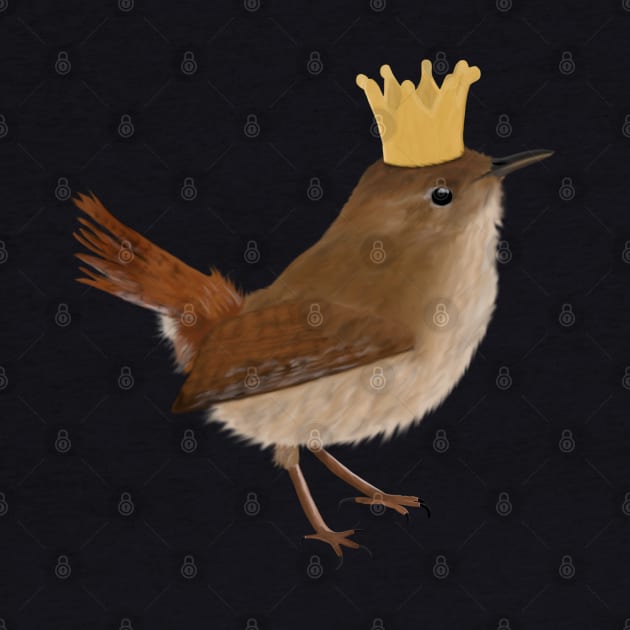 Wren with Crown Bird Watching Birding Ornithologist Gift by jzbirds